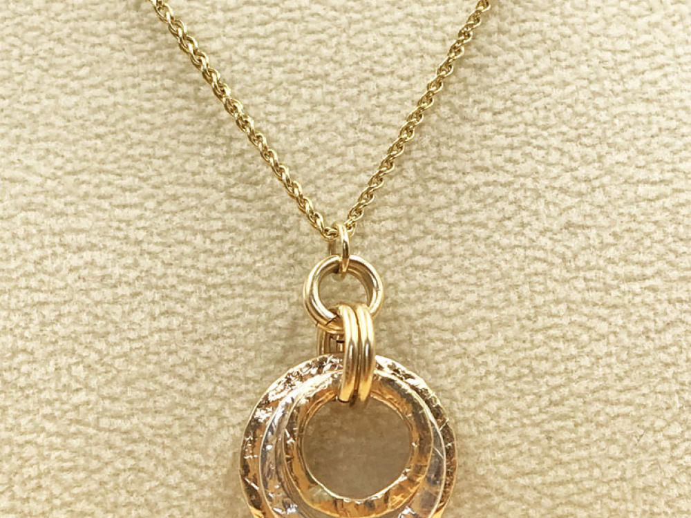 Triple Stack 14K Gold fill, Sterling Silver Pendant Necklace MAD