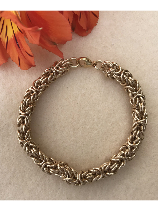 14 K Gold Fill Classic Byzantine Bracelet
