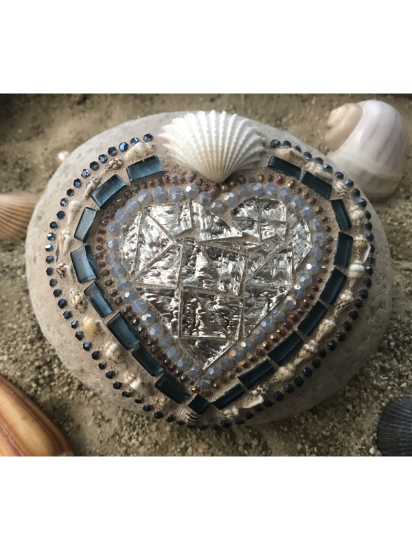 Silver and Blue Beachy Mosaic