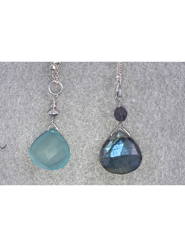 Simple Chalcedony or Labradorite Necklaces