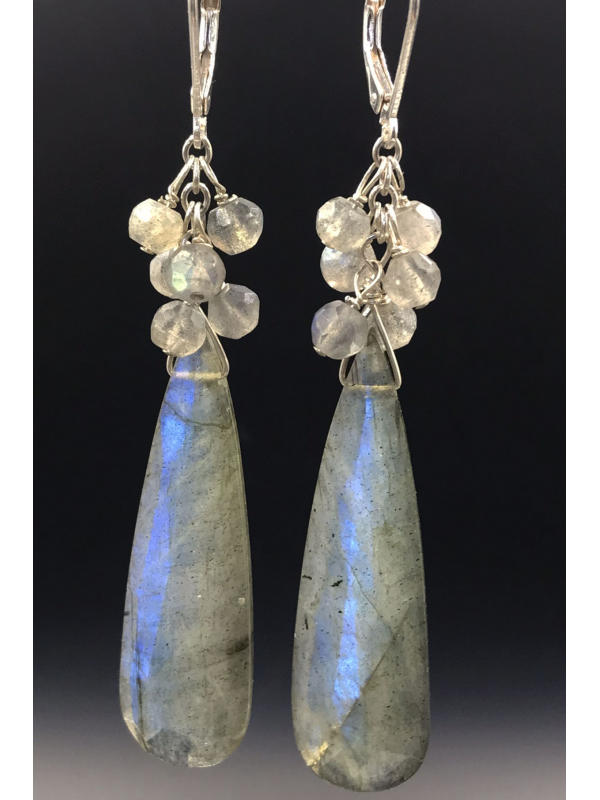 Blue flash Labradorite Earrings