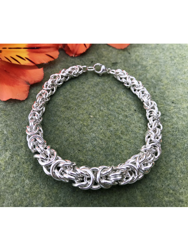 Graduated Silver Byzantine Bracelet