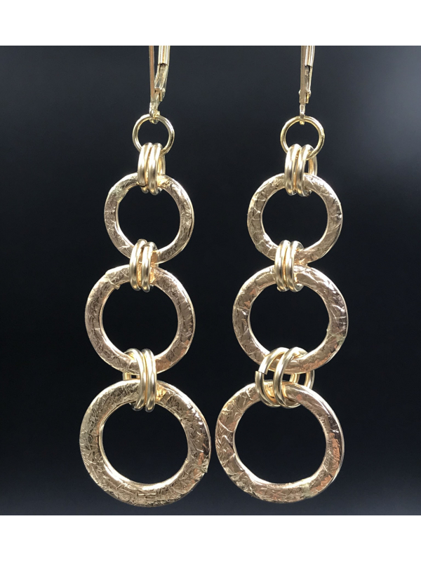 14K Gold Filled Three Link Earrings