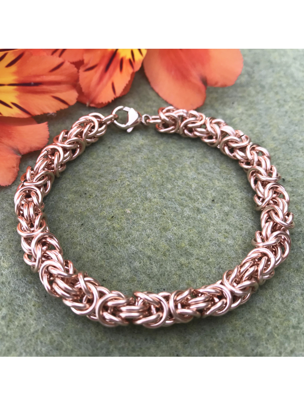 14K Rose Gold filled Byzantine Bracelet