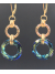 Handwrought 14K Gold Fill Link and Bermuda Blue Crystal Oval Earrings