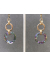 14K Gold Fill Handwrought Link and Vitrail Crystal Link Earrings