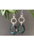 Handforged Sterling Silver Link and Bermuda Blue Crystal Link Earrings