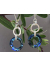Handwrought Sterling Silver Link with Bermuda Blue Link Earrings Handwrought Sterling Silver Link with Bermuda Blue Link Earrings