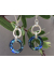 Handwrought Sterling Silver Link with Bermuda Blue Link Earrings Handwrought Sterling Silver Link with Bermuda Blue Link Earrings