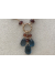 Triple London Blue Topaz and Hessonite Garnent Necklace