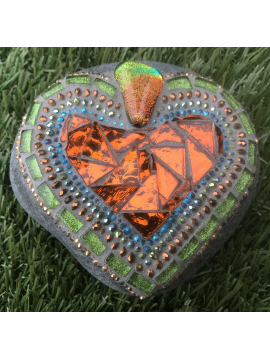 Bright and Shiny Mosaic Heart Rock