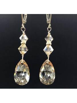Golden Shadow Crystal Drop Earrings