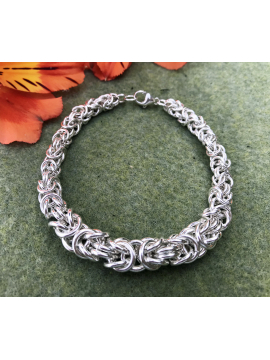Graduated Silver Byzantine Bracelet