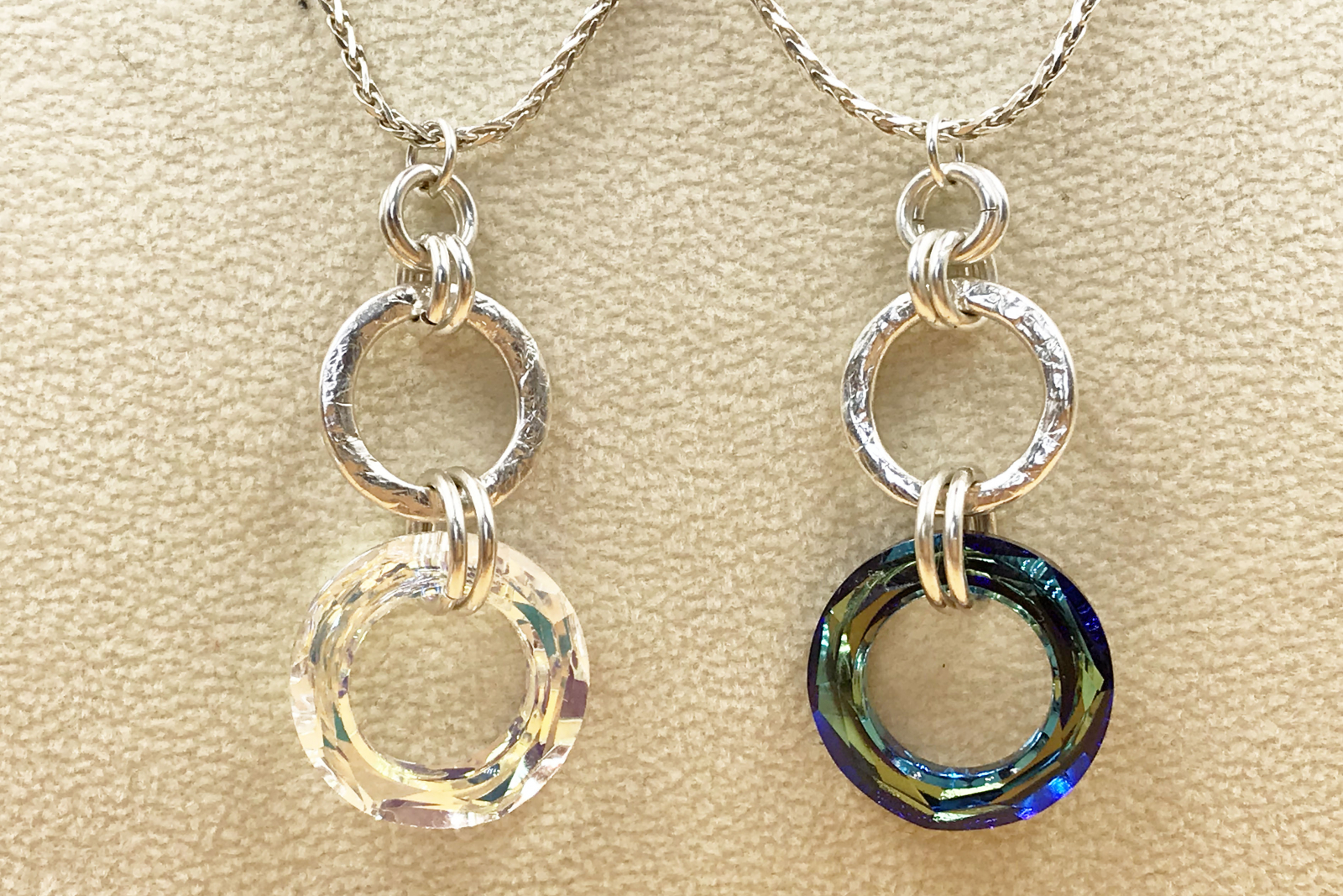 Sterling Silver Link and Swarovski Crystal Link Necklace