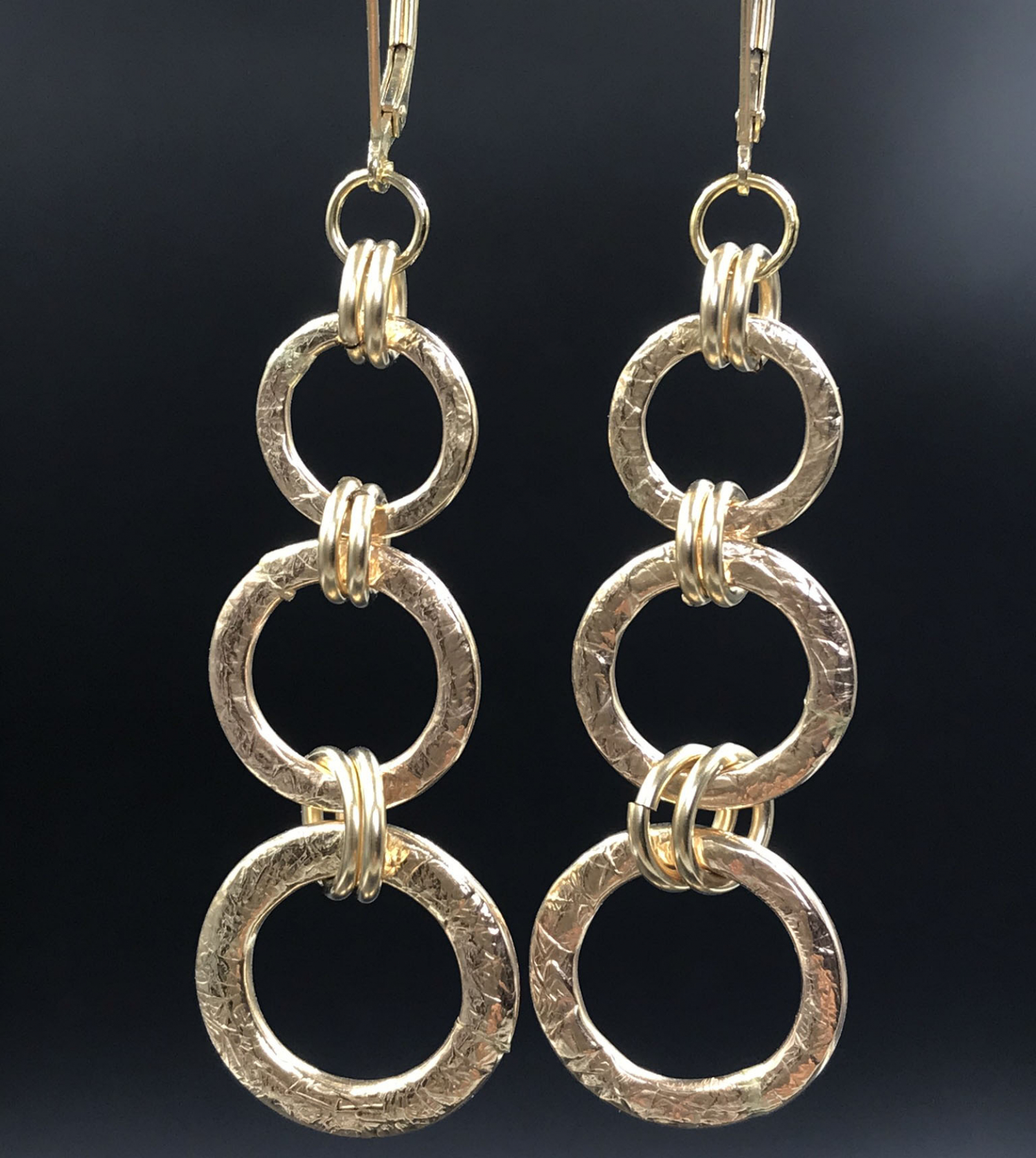 14K Gold-Fill Three Link Earrings | MAD Dreams Jewelry