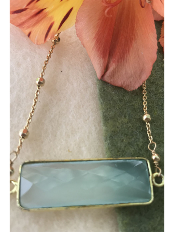 Chalcedony Bar Necklace