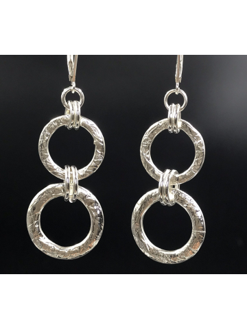 Double Sterling Silver Link Earrings